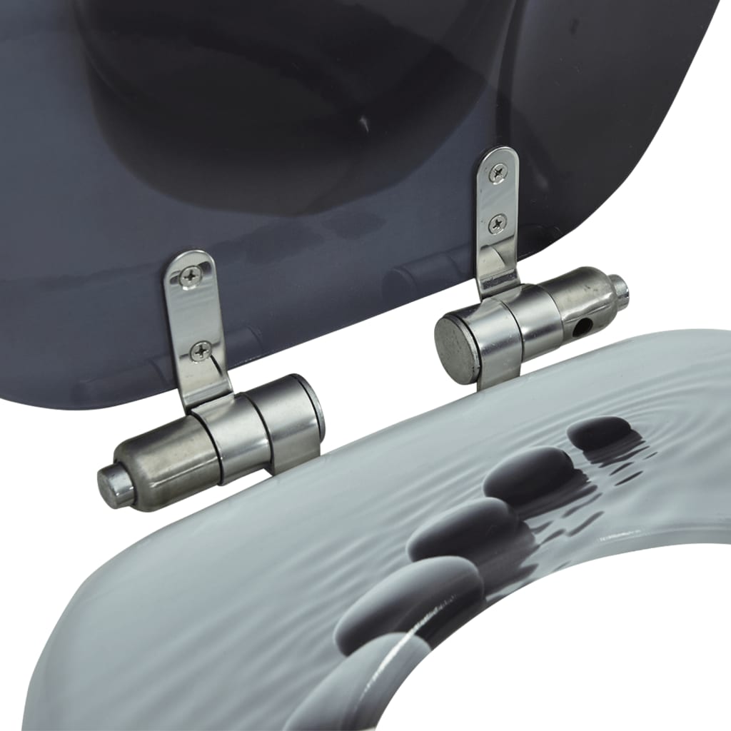 Toiletbril met soft-close deksel stenen MDF 1 Stenen Ja