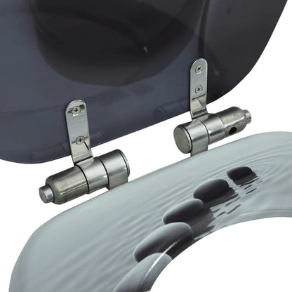 Toiletbril met soft-close deksel stenen MDF 1 Stenen Ja