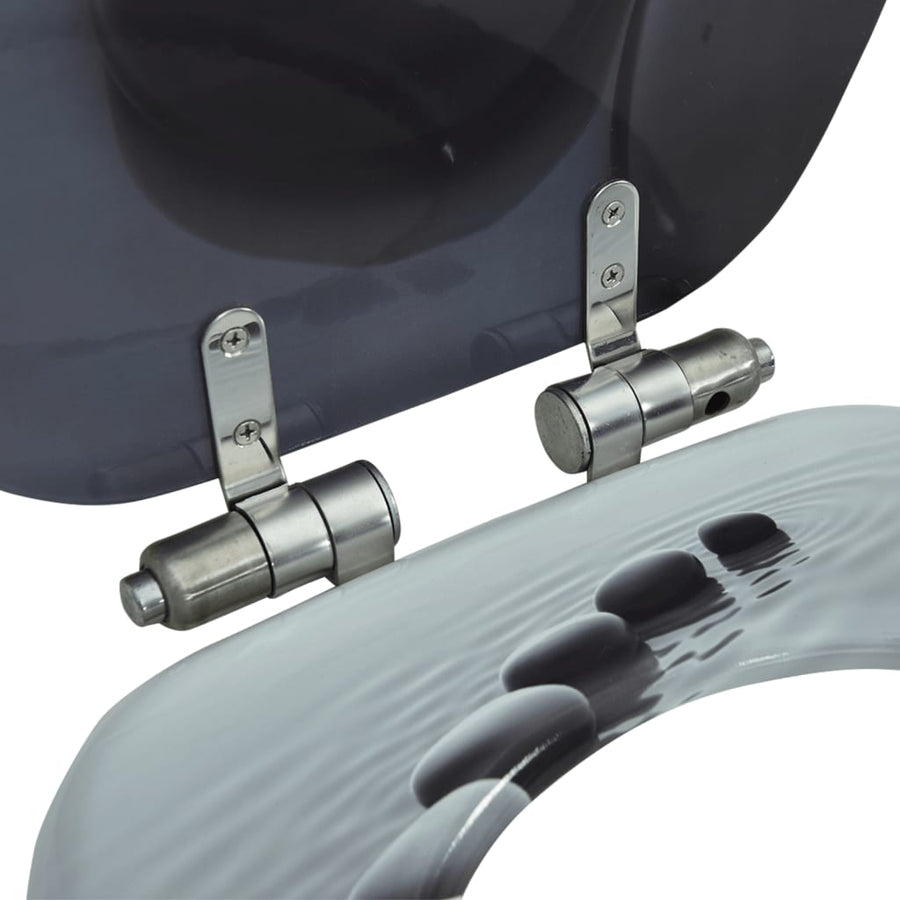 Toiletbril met soft-close deksel stenen MDF 1 Stenen Ja