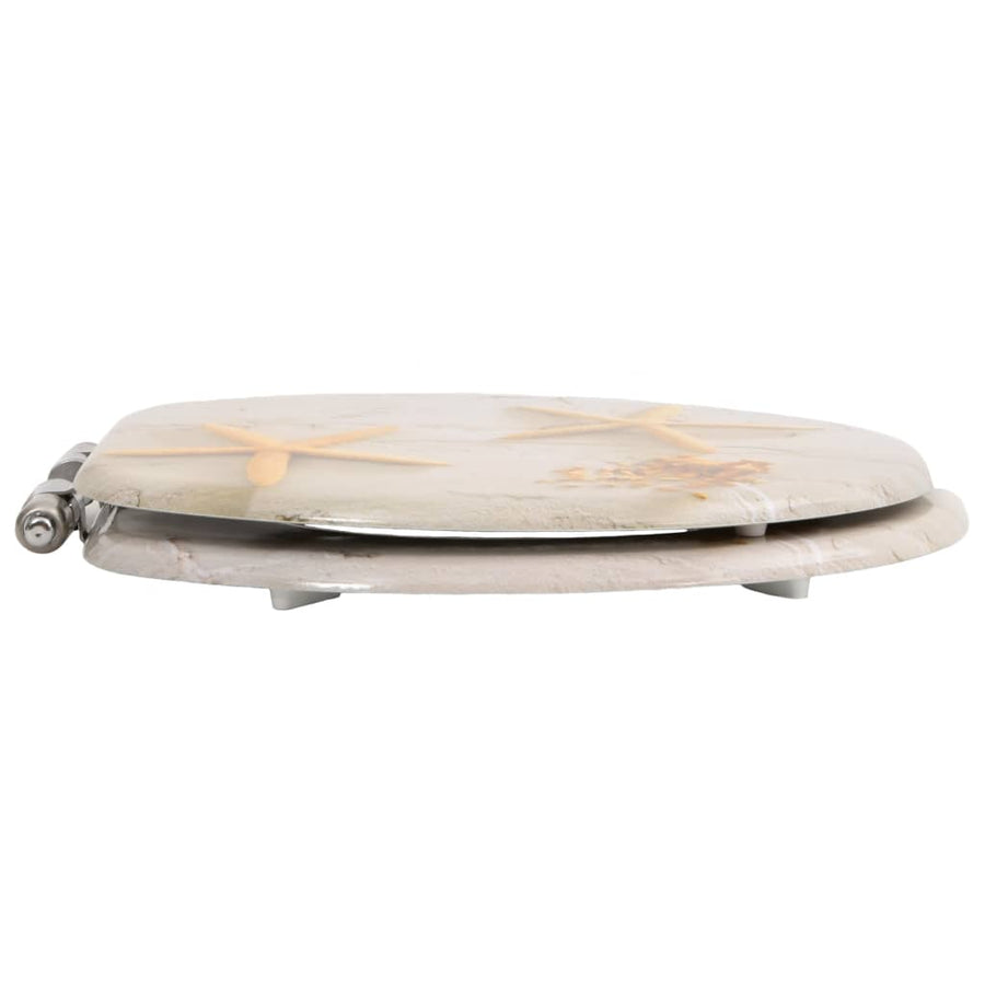 Toiletbril met soft-close deksel zeester MDF 1 Zeester Ja