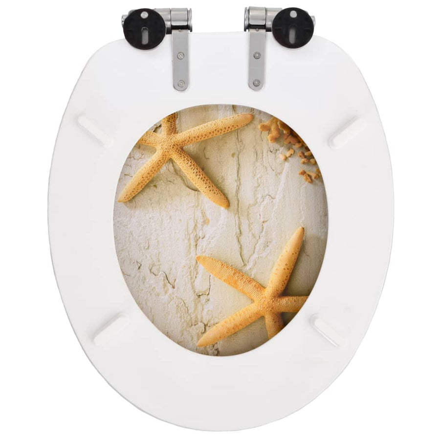 Toiletbril met soft-close deksel zeester MDF 1 Zeester Ja