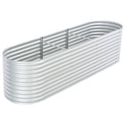 Verhoogde plantenbak 320x80x81 cm gegalvaniseerd staal zilver