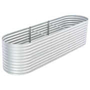 Verhoogde plantenbak 320x80x81 cm gegalvaniseerd staal zilver