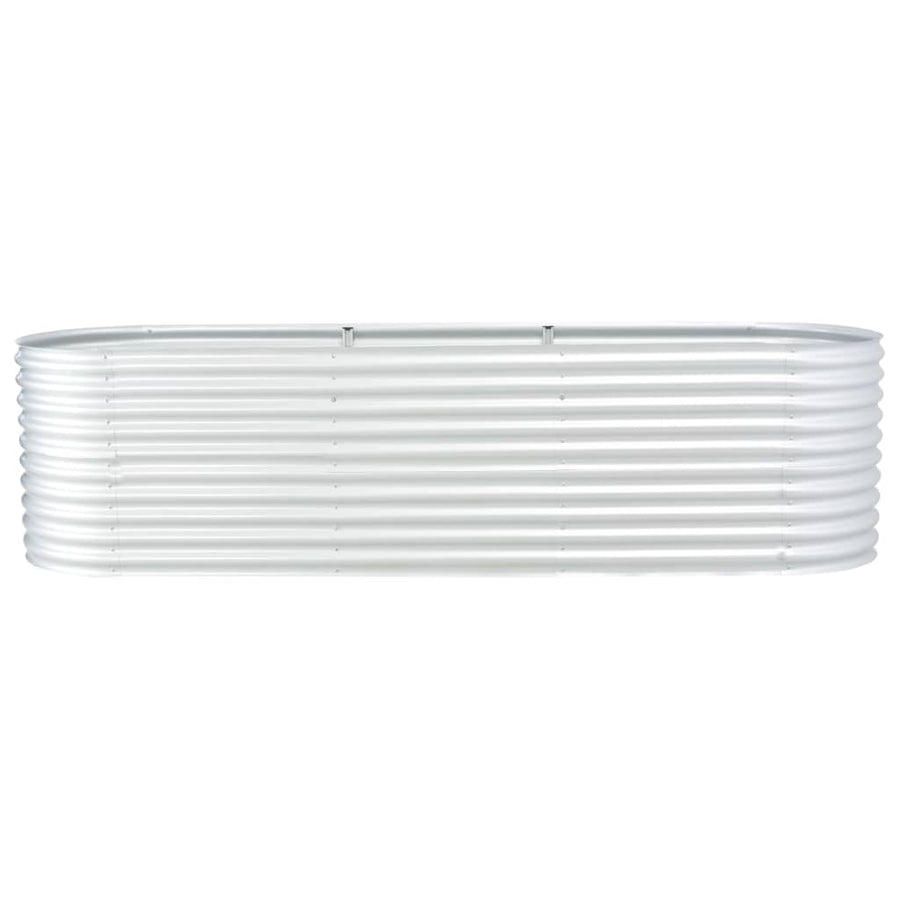 Plantenbak Verhoogd Gegalvaniseerd Staal 320 x 80 x 81 cm Zilver