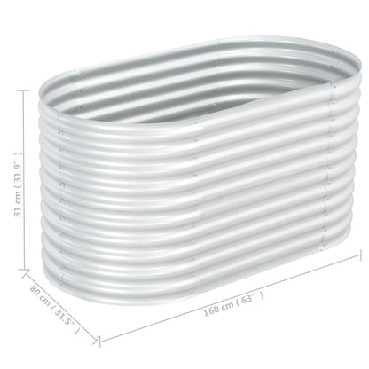 Plantenbak Verhoogd Gegalvaniseerd Staal 160 x 80 x 81 cm Zilver