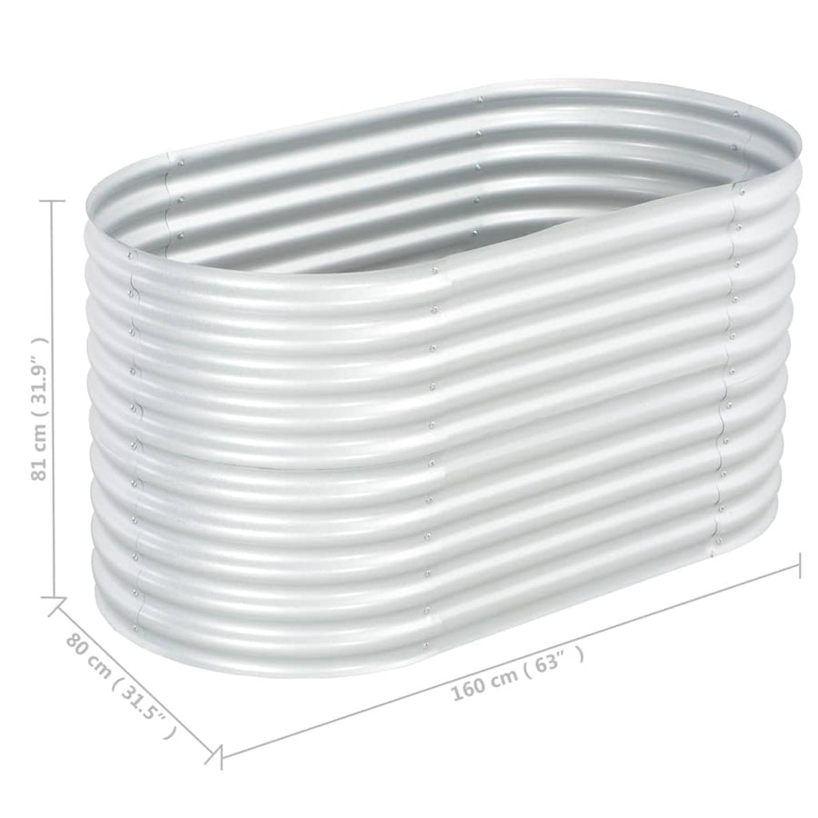 Plantenbak Verhoogd Gegalvaniseerd Staal 160 x 80 x 81 cm Zilver