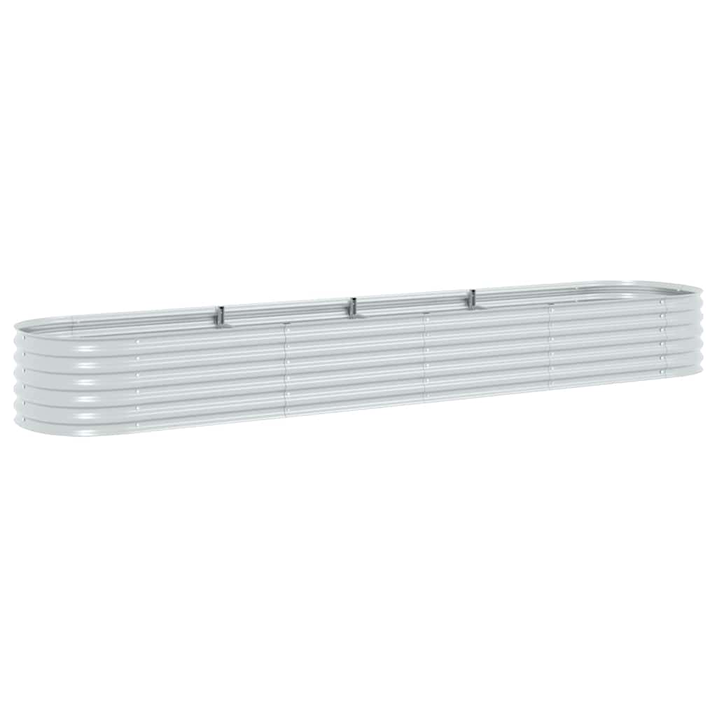 Plantenbak Verhoogd Gegalvaniseerd Staal 400 x 80 x 44 cm Zilver