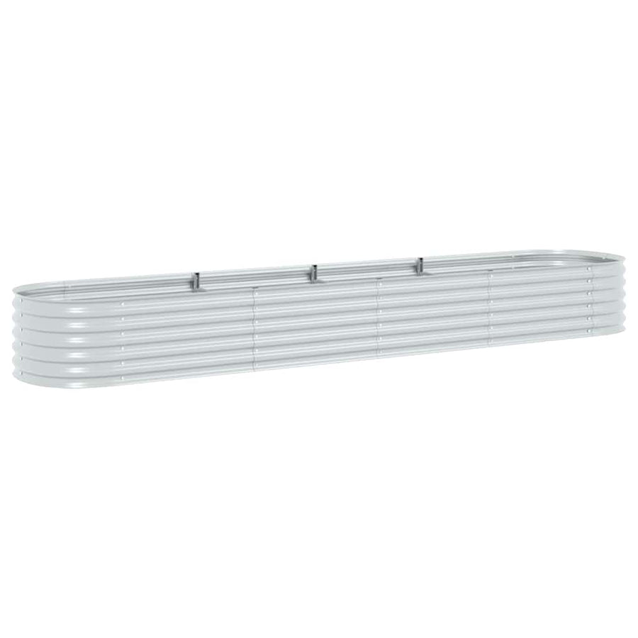 Plantenbak Verhoogd Gegalvaniseerd Staal 400 x 80 x 44 cm Zilver