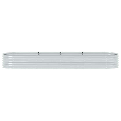 Plantenbak Verhoogd Gegalvaniseerd Staal 400 x 80 x 44 cm Zilver
