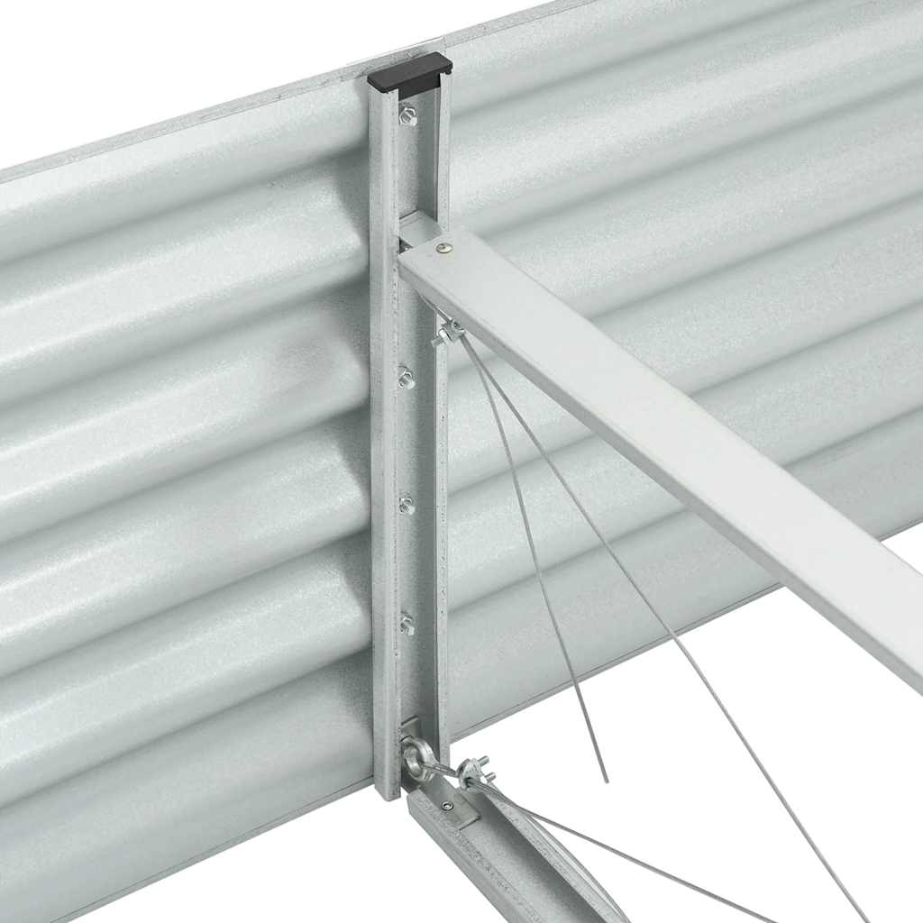 Plantenbak Verhoogd Gegalvaniseerd Staal 400 x 80 x 44 cm Zilver