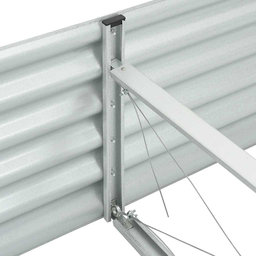 Plantenbak Verhoogd Gegalvaniseerd Staal 400 x 80 x 44 cm Zilver