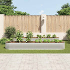 Plantenbak verhoogd 400x80x44 cm gegalvaniseerd staal zilver