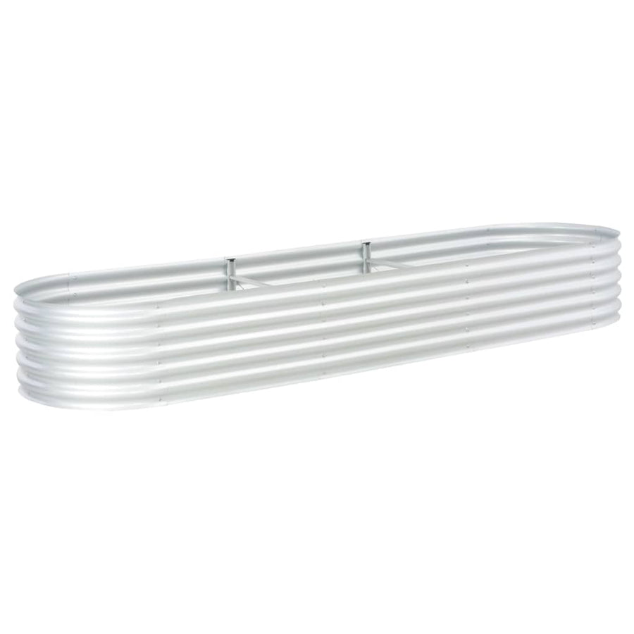Plantenbak Verhoogd Gegalvaniseerd Staal 320 x 80 x 44 cm Zilver