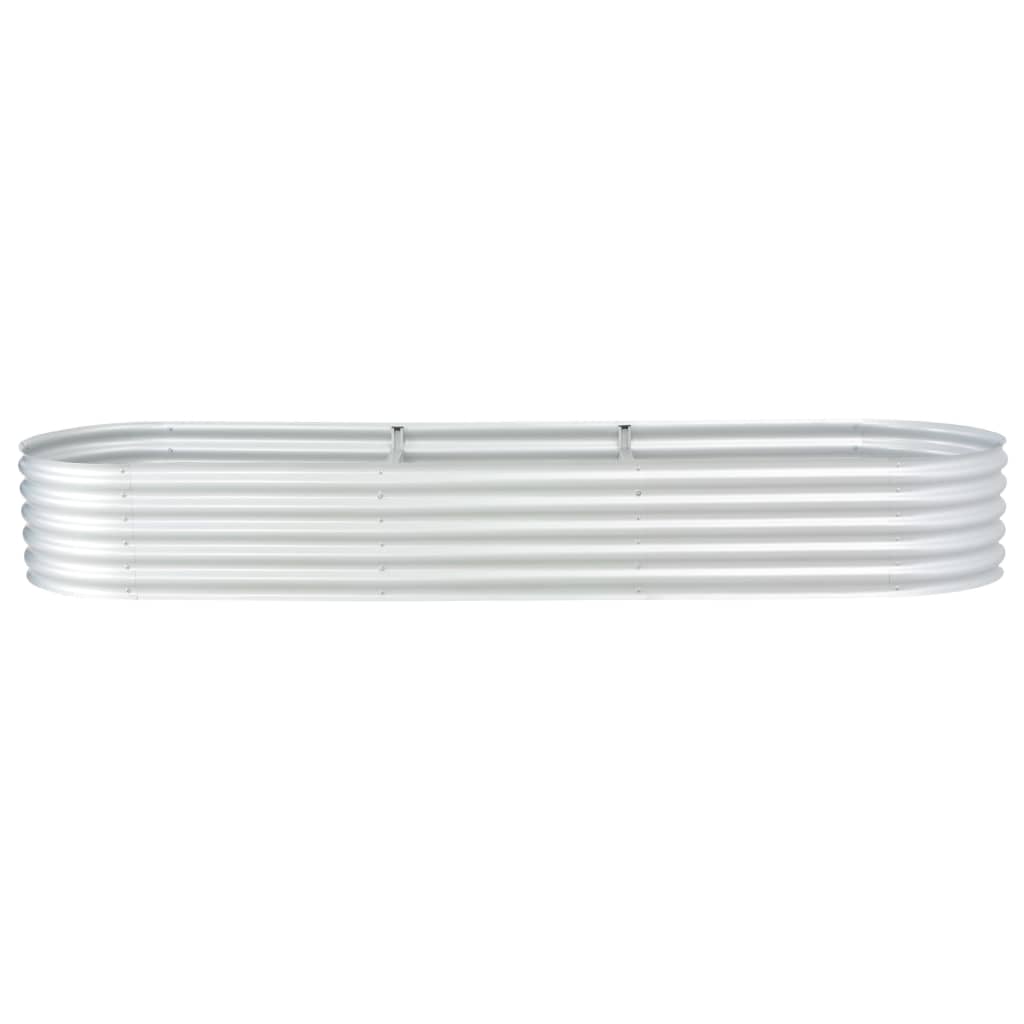 Plantenbak Verhoogd Gegalvaniseerd Staal 320 x 80 x 44 cm Zilver