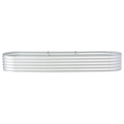 Plantenbak Verhoogd Gegalvaniseerd Staal 320 x 80 x 44 cm Zilver