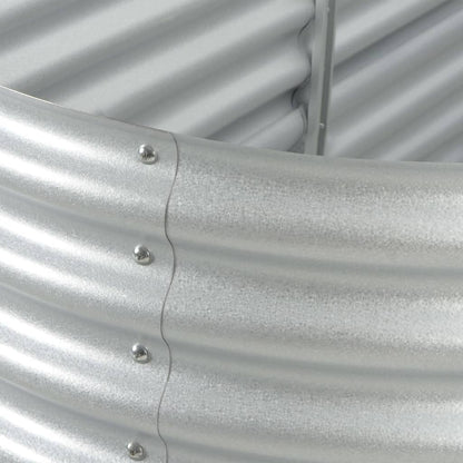 Plantenbak Verhoogd Gegalvaniseerd Staal 320 x 80 x 44 cm Zilver