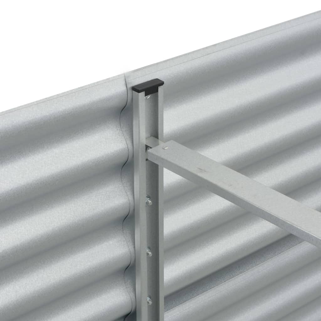 Plantenbak Verhoogd Gegalvaniseerd Staal 320 x 80 x 44 cm Zilver