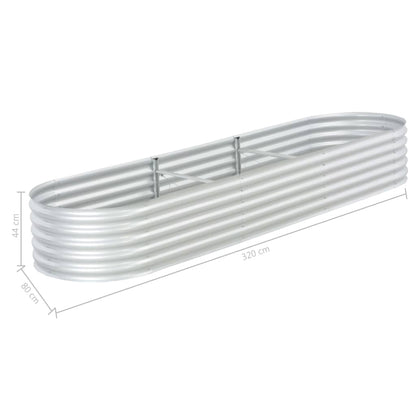 Plantenbak Verhoogd Gegalvaniseerd Staal 320 x 80 x 44 cm Zilver