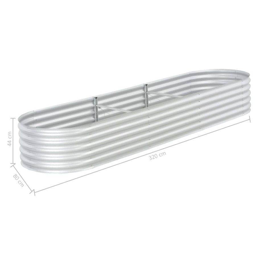 Plantenbak Verhoogd Gegalvaniseerd Staal 320 x 80 x 44 cm Zilver