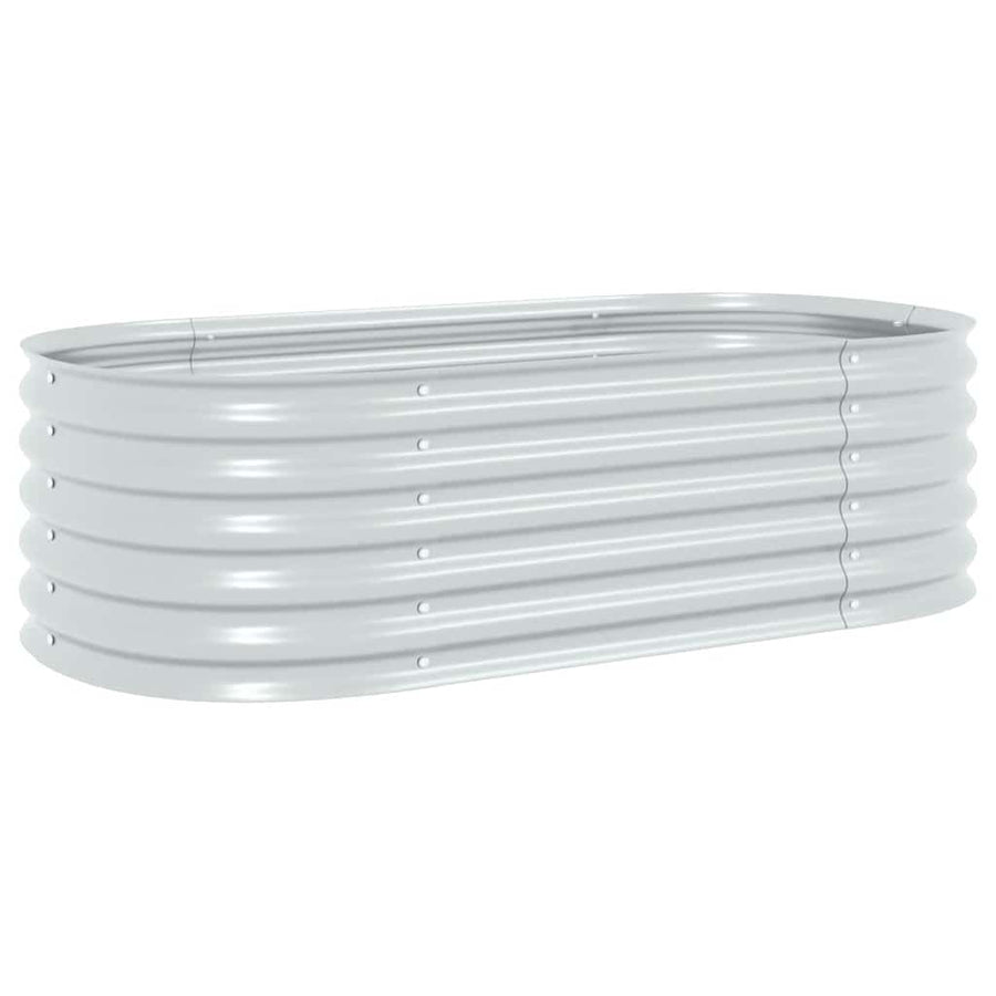 Plantenbak Verhoogd Gegalvaniseerd Staal 160 x 80 x 44 cm Zilver