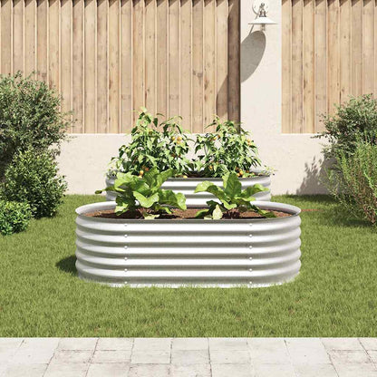 Plantenbak Verhoogd Gegalvaniseerd Staal 160 x 80 x 44 cm Zilver