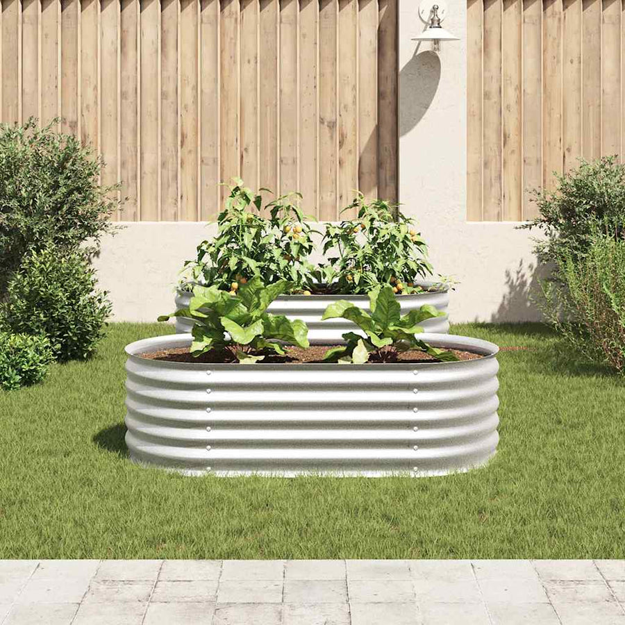 Plantenbak Verhoogd Gegalvaniseerd Staal 160 x 80 x 44 cm Zilver