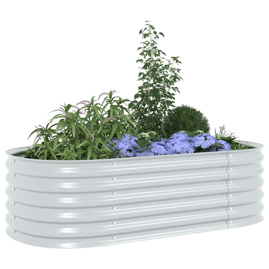 Plantenbak Verhoogd Gegalvaniseerd Staal 160 x 80 x 44 cm Zilver