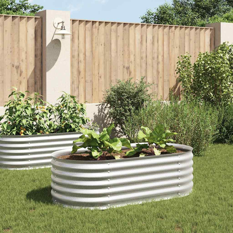 Plantenbak Verhoogd Gegalvaniseerd Staal 160 x 80 x 44 cm Zilver
