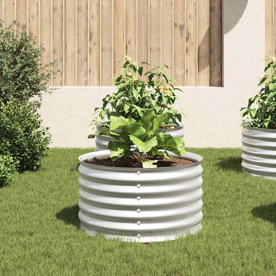 Plantenbak Verhoogd Gegalvaniseerd Staal 80 x 80 x 44 cm Zilver