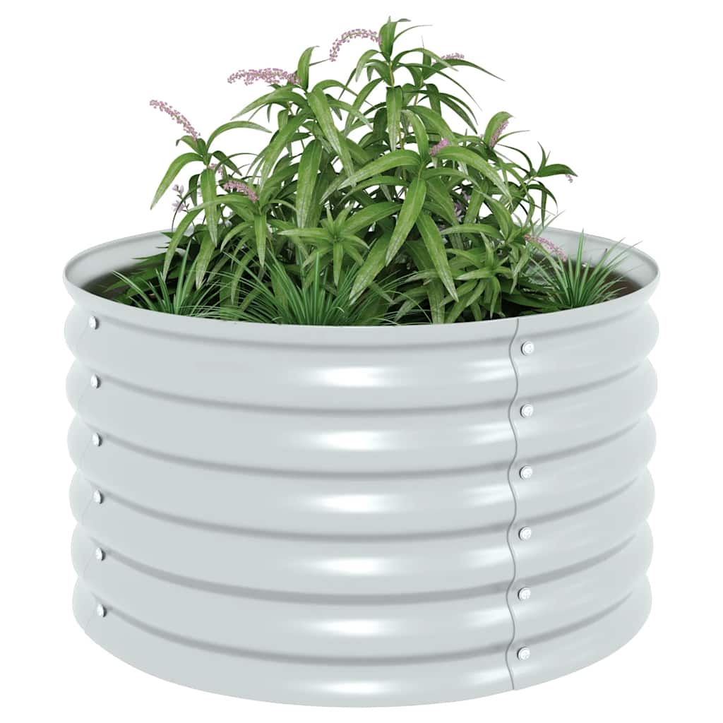 Plantenbak Verhoogd Gegalvaniseerd Staal 80 x 80 x 44 cm Zilver