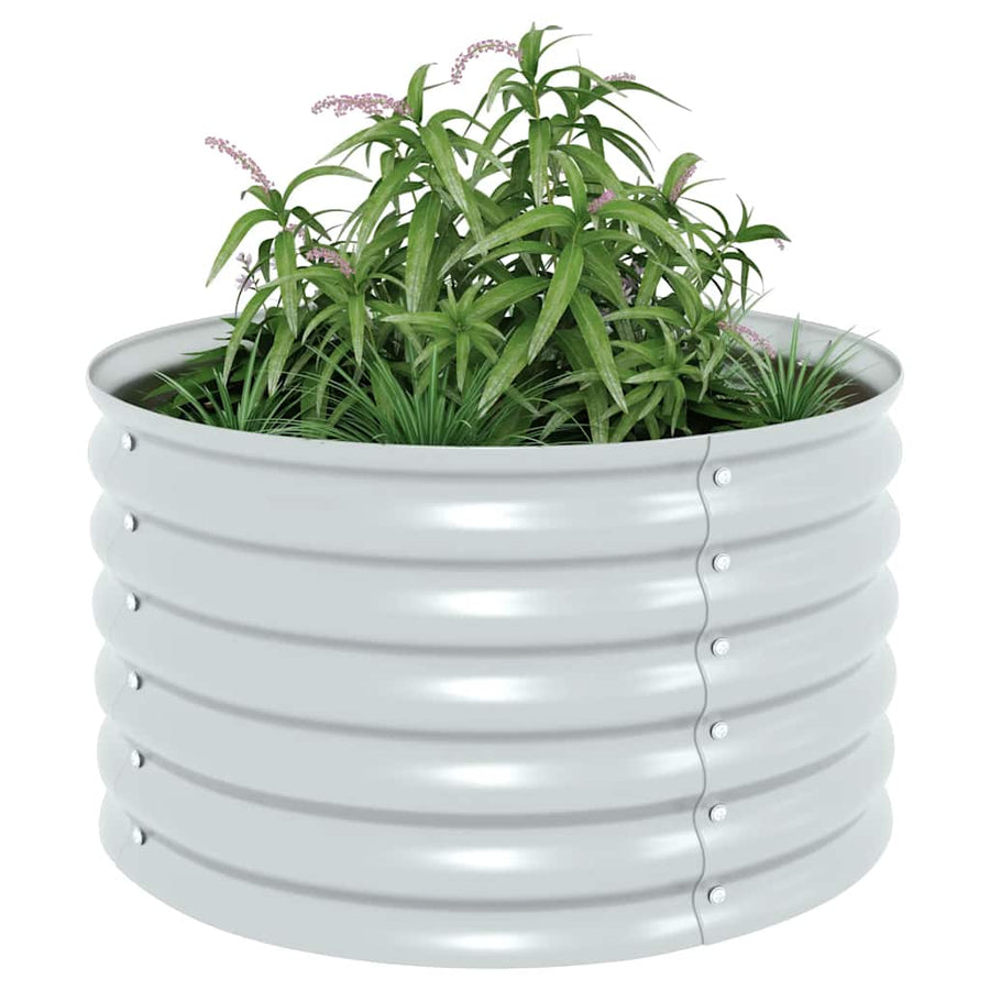 Plantenbak Verhoogd Gegalvaniseerd Staal 80 x 80 x 44 cm Zilver