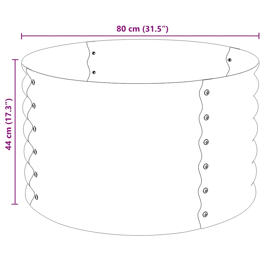 Plantenbak Verhoogd Gegalvaniseerd Staal 80 x 80 x 44 cm Zilver