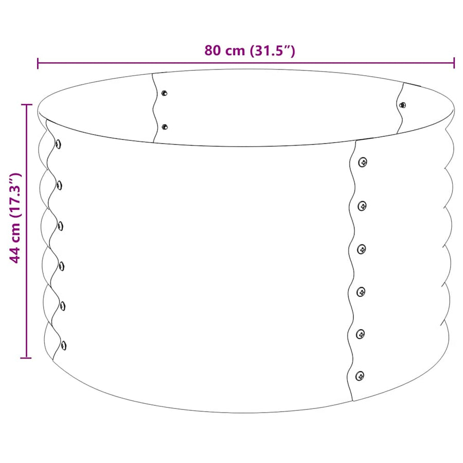 Plantenbak Verhoogd Gegalvaniseerd Staal 80 x 80 x 44 cm Zilver