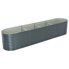 Raised planter 400x80x81 cm galvanized steel grey