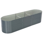 Raised planter 320x80x81 cm galvanized steel gray