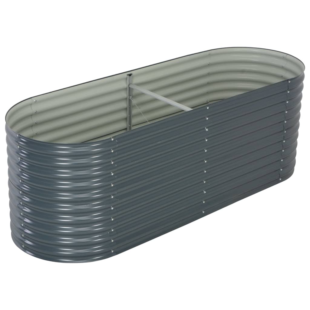 Plantenbak Verhoogd Gegalvaniseerd Staal 240 x 80 x 81 cm Grijs