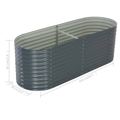 Plantenbak Verhoogd Gegalvaniseerd Staal 240 x 80 x 81 cm Grijs