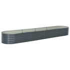 Raised Planter 400x80x44 cm Galvanized Steel Grey