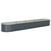 Verhoogde plantenbak 400x80x44 cm gegalvaniseerd staal grijs