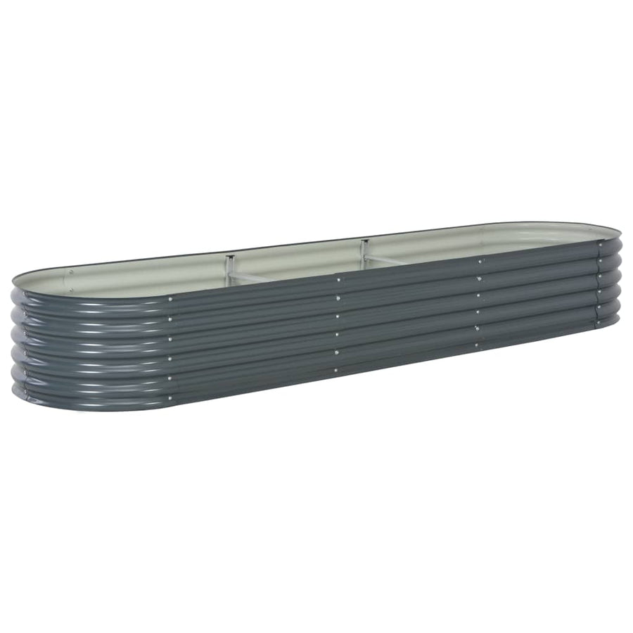 Plantenbak Verhoogd Gegalvaniseerd Staal 320 x 80 x 44 cm Grijs