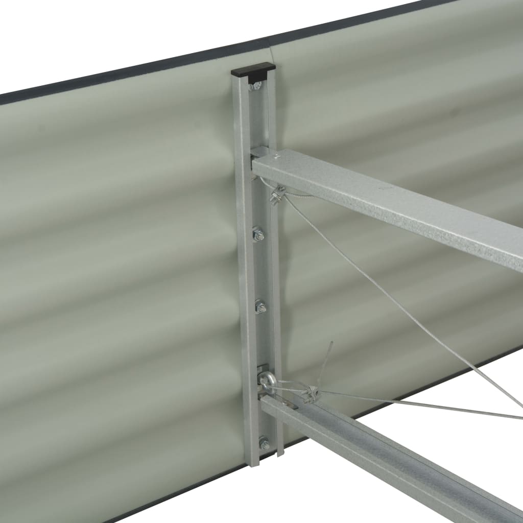 Plantenbak Verhoogd Gegalvaniseerd Staal 320 x 80 x 44 cm Grijs