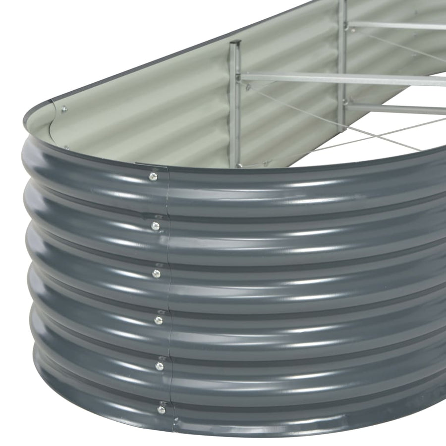 Plantenbak Verhoogd Gegalvaniseerd Staal 320 x 80 x 44 cm Grijs