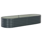 Verhoogde plantenbak 240x80x44 cm gegalvaniseerd staal grijs