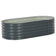 Verhoogde plantenbak 160x80x44 cm gegalvaniseerd staal grijs