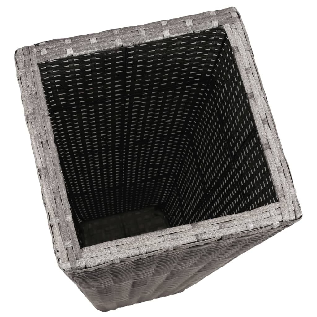 Plantenbakken Verhoogd Poly Rattan Grijs
