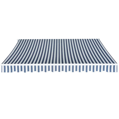Luifel Handmatig Uittrekbaar / 350 cm Blauw en wit
