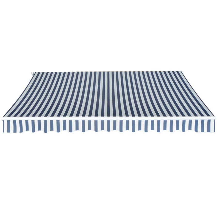 Luifel Handmatig Uittrekbaar / 350 cm Blauw en wit