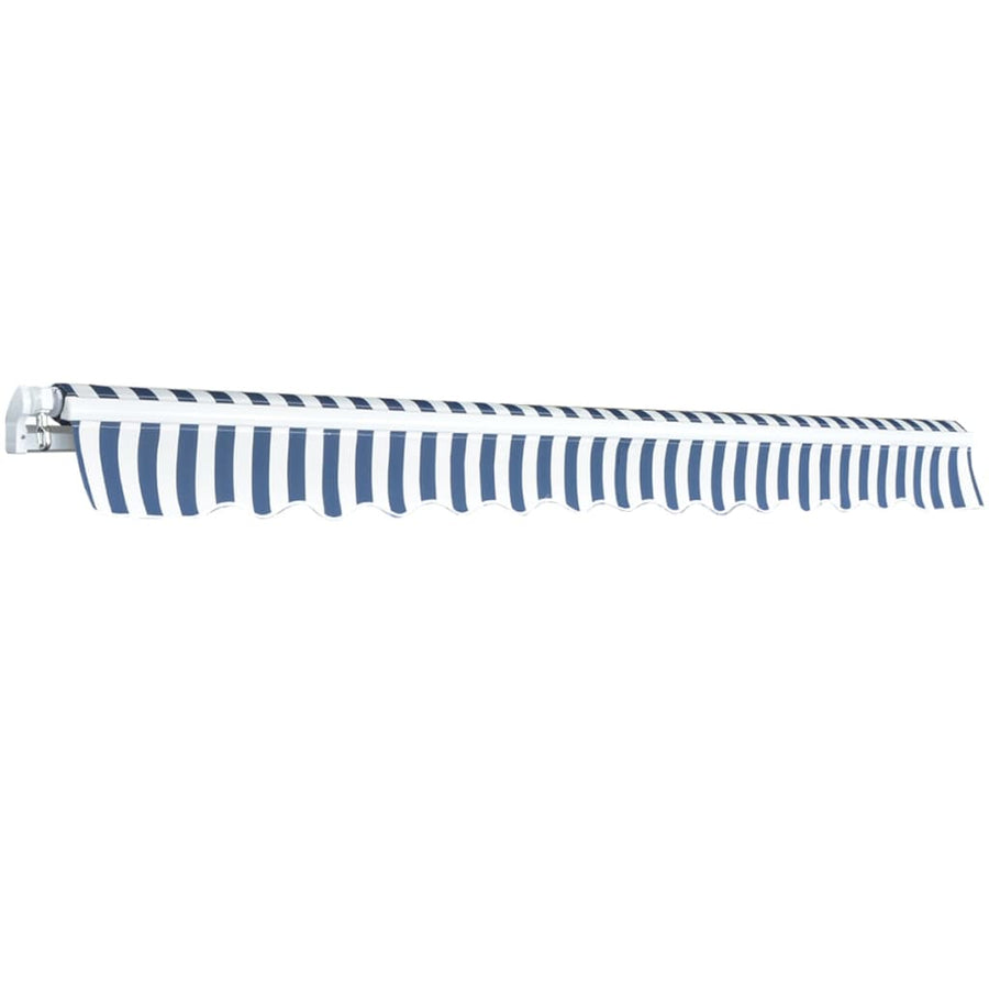 Luifel Handmatig Uittrekbaar / 350 cm Blauw en wit