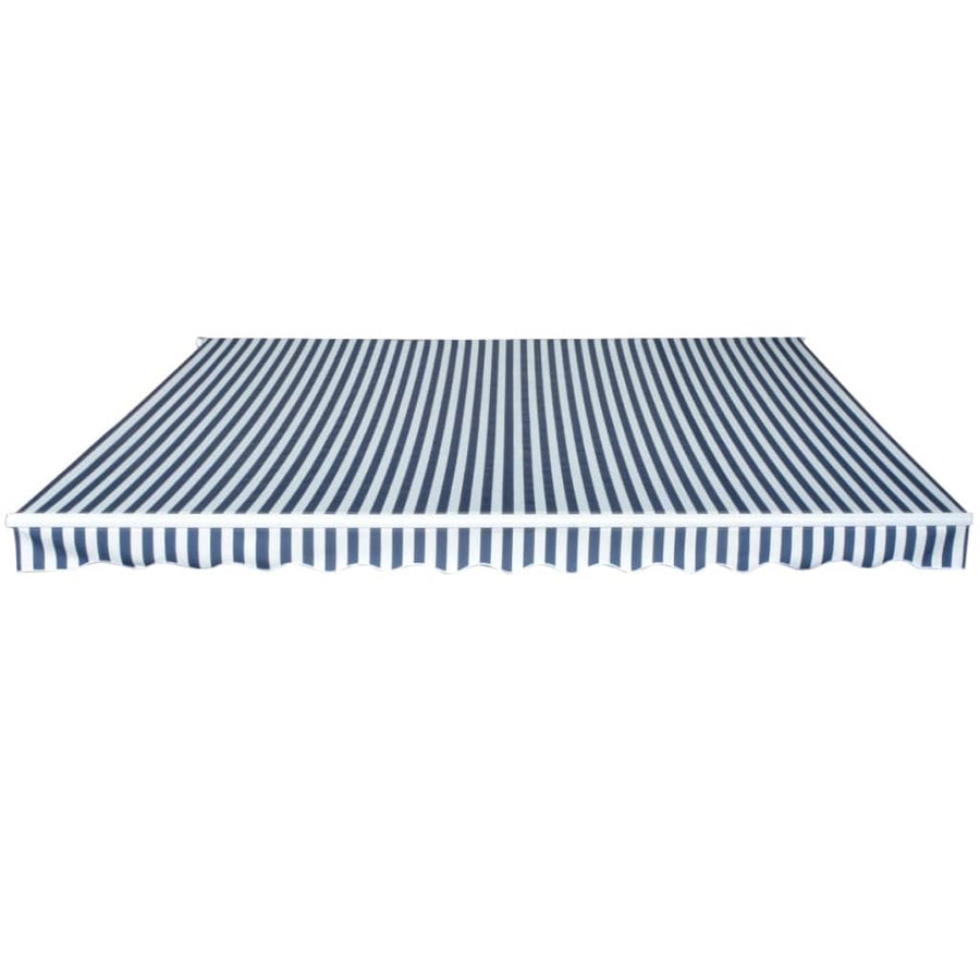 Luifel Handmatig Uittrekbaar / 450 cm Blauw en wit