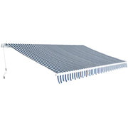 Luifel uittrekbaar 500 cm blauw wit
